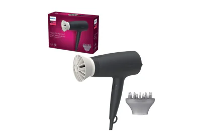 Uscator de par PHILIPS Seria 3000 BHD302/30, 1600W, Accesoriu Thermo Protect, 3 setari de temperatura, Difuzor, Negru, L x A x I (mm) 90x295x215