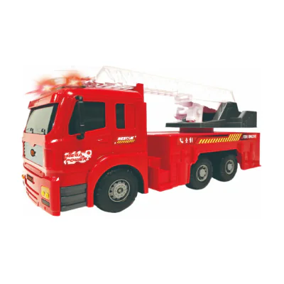 VEHICULE CU LUMINI, SUNETE SI FRICTIUNE, SCARA 1/6, 53 CM, AUTOSPECIALA POMPIERI ROSIE