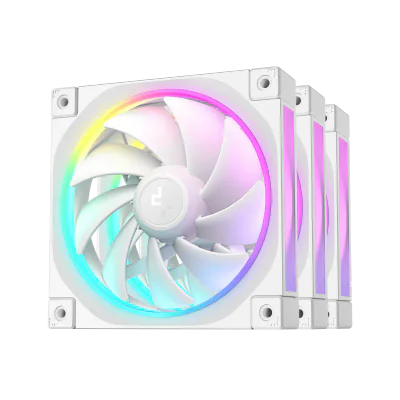 Ventilatoare DEEPCOOL FL12-3in1 120mm ALB, CFM 55, presiune 2.82 mmAq, viteza de rotatie 500-2150 RPM +/- 10%