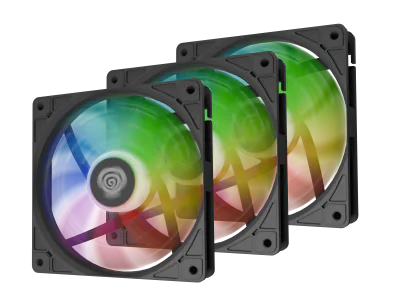Ventilatoare GENESIS OXAL 120 ARGB NEGRU 3x120mm, 1150-1450 RPM, 42-46 CFM, 1.7 mmH2O, 3pin, 12VDC