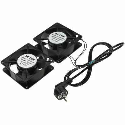 Ventilatoare pentru dulap rack A19-2W-B, 2 buc., negre