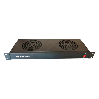 Ventilator 2 fan + cablu alimentare 1,5m, 1U, negru - DATEUP "9801130751"