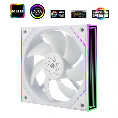 VENTILATOR Thermalright "TL-M12W", 120mm, 1500 RPM, S-FDB Bearing, 47.6 CFM, LED ARGB, 4pin PWM, alb, "TL-M12W"