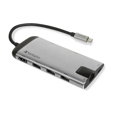 Verbatim 49142, USB 3.2 Gen 1 (3.1 Gen 1) Type-C, Black, Silver, MicroSD (TransFlash), USB 3.2 Gen 1 (3.1 Gen 1) Type-C, Metal, USB