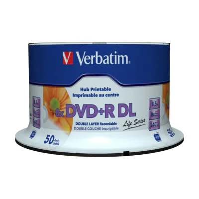 Verbatim 97693, DVD+R DL, 120 mm, Printable, 50 pc(s), 8.5 GB