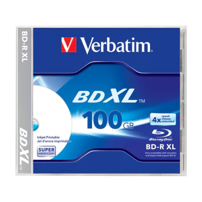 Verbatim BD-R XL 100 GB 4x, 100 GB, BD-R, Jewelcase, 1 pc(s)