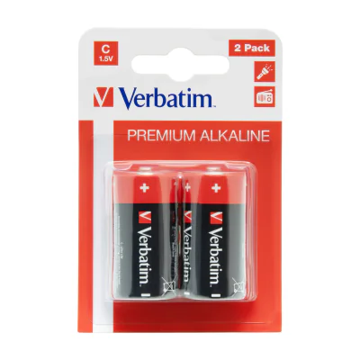 Verbatim C Alkaline Batteries, Single-use battery, Alkaline, 1.5 V, 2 pc(s), Multicolour, 26.2 mm