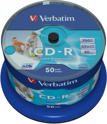 VERBATIM CD-R AZO Wide Inkjet Printable no ID
