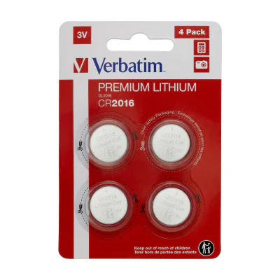 Verbatim CR2016, Single-use battery, CR2016, Lithium, 3 V, 4 pc(s), Silver