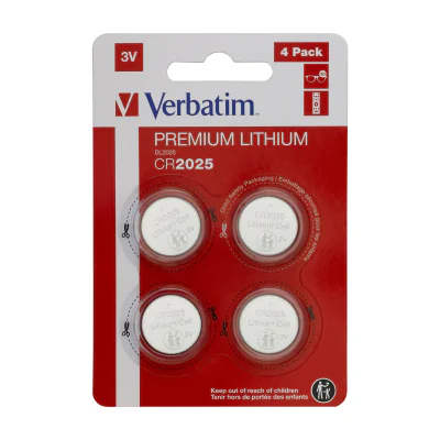 Verbatim CR2025, Single-use battery, CR2025, Lithium, 3 V, 4 pc(s), Silver