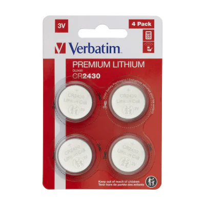 Verbatim CR2430, Single-use battery, CR2430, Lithium, 3 V, 4 pc(s), Silver