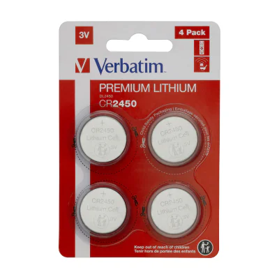 Verbatim CR2450, Single-use battery, CR2450, Lithium, 3 V, 4 pc(s), Silver