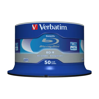 Verbatim Datalife 6x, 25 GB, BD-R, Spindle, 50 pc(s)