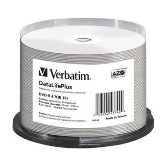Verbatim DataLifePlus, DVD-R, 120 mm, Printable, Spindle, 50 pc(s), 4.7 GB
