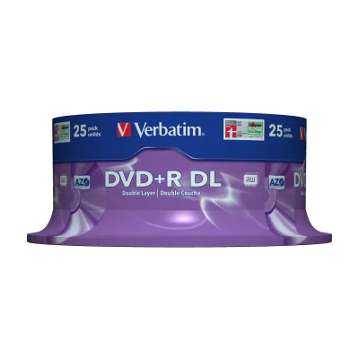 Verbatim DVD+R Double Layer 8x Matt Silver 25pk Spindle, DVD+R DL, 120 mm, Spindle, 25 pc(s), 8.5 GB