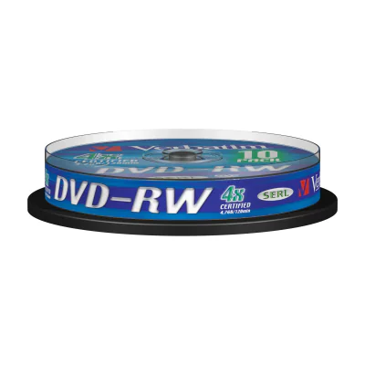 Verbatim DVDVER00072B, DVD-RW, Spindle, 10 pc(s), 4.7 GB