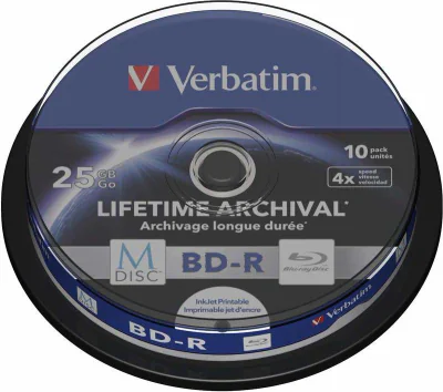 Verbatim M-Disc 4x, 25 GB, BD-R, Spindle, 10 pc(s)
