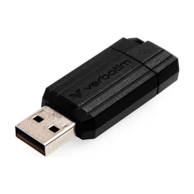 Verbatim PinStripe - USB Drive 32 GB - Black, 32 GB, USB Type-A, 2.0, 10 MB/s, Slide, Black