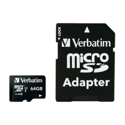 Verbatim Premium, 64 GB, MicroSDXC, Class 10, 90 MB/s, 10 MB/s, Class 1 (U1)