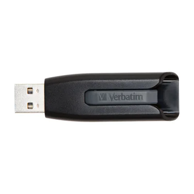 Verbatim V3 - USB 3.0 Drive 256 GB - Black, 256 GB, USB Type-A, 3.2 Gen 1 (3.1 Gen 1), 120 MB/s, Slide, Black