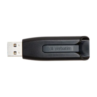 Verbatim V3 - USB 3.0 Drive 64 GB - Black, 64 GB, USB Type-A, 3.2 Gen 1 (3.1 Gen 1), Capless, Black, Grey