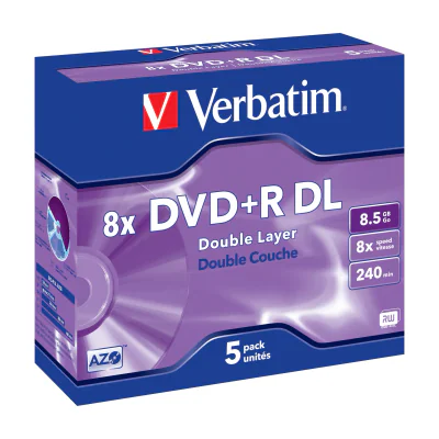 Verbatim VB-DPD55JC, DVD+R DL, 120 mm, Jewel case, 5 pc(s), 8.5 GB