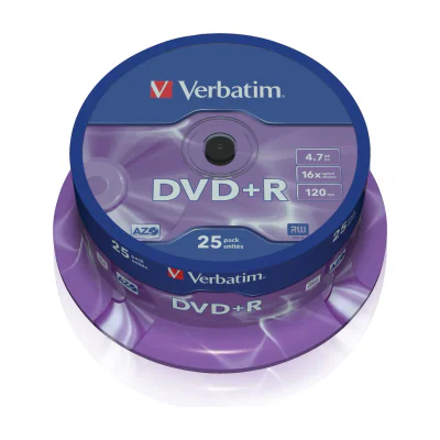 Verbatim VB-DPR47S2A, DVD+R, 120 mm, Spindle, 25 pc(s), 4.7 GB