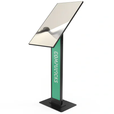 VESA BRANDABLE FLOOR STAND WITH/A LARGE BASE PLATE - BLACK