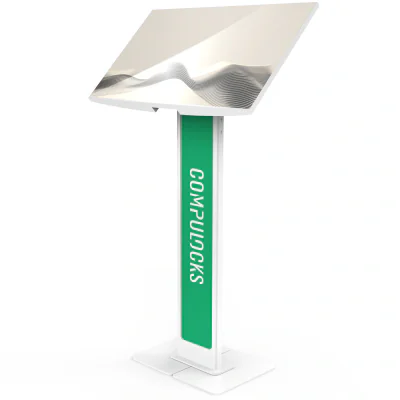 VESA BRANDABLE FLOOR STAND WITH/A LARGE BASE PLATE - WHITE