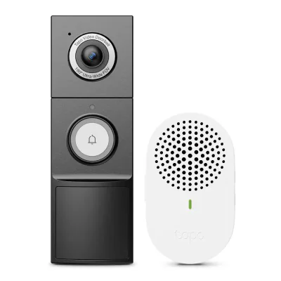 Video Doorbell Camera 1×Tapo D235 + 1×Tapo D100C SPEC: 2.5K 5MP(2560x1920), 2.4 GHz, Battery Powered or Hardwired, Chime included FEATURE: Ringtones, 10000mAh rechargeable lithium-ion battery, Head to Toe View(4:3), Smart Detection and Notifications 