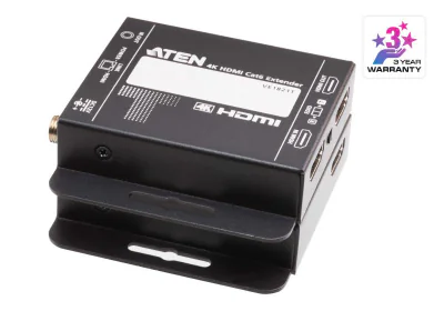 Video Extender 4k HDMI CAT6 ATEN VE1821-AT-G. Tipul: Emițător & receiver AV, Rezoluţia maximă: 4096 x 2160 Pixel, Tipuri de cabluri suportate: Cat5e, Cat6. Tehnologia de conectare: Prin cablu. Tip de sursă de curent: DC, Consum energie (receptor): 0,