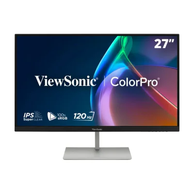 Viewsonic VP Series 27" 120Hz 2K QHD Pantone Validated 100% sRGB & Factory Calibrated Monitor with 90W USB-C, 68.6 cm (27"), 2560 x 1440 pixels, Quad HD, LED, 5 ms, Silver, Black