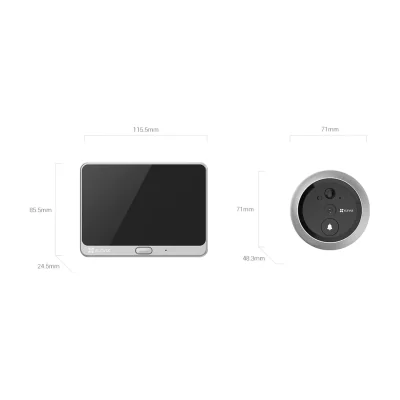 Vizor Wireless EZVIZ,CS-DP2C-A0-6E2WPFBS;1/3" Progressive Scan CMOS, 2.0 mm @ F2.2, visual angle (diagonal):155°,ICR infrared filter,Max. 5 m, 1080p / 2MP, 15fps, PIR angle 110°, Max. 5m (20 ft), MicroSD card(max. 256 GB)， Built-in high sensitivity m
