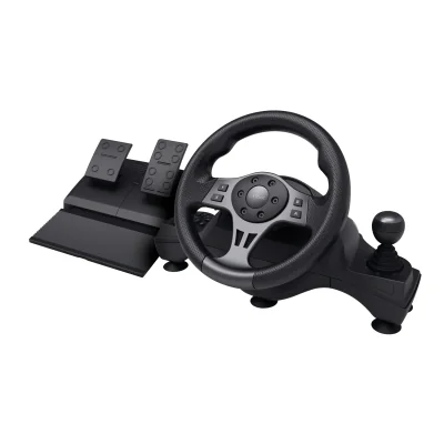 Volan racing Trust GXT 289 Movi Movi, conectivitate cu fir, 25 de butoane, console compatibile Nintendo Switch, Xbox Series S, Xbox Series X, Xbox One X, Xbox One S, Xbox One, PS4, PS4 Original, PS4 Pro, PS4 Slim, negru