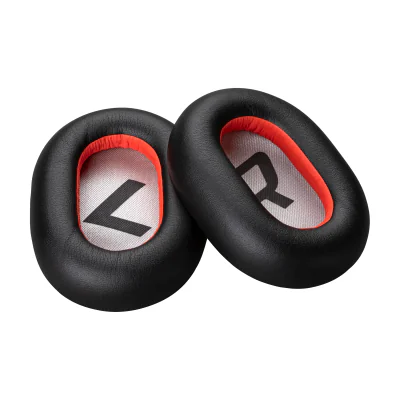 Voyager 8200 Black Leatherette Ear Cushions (2 Pieces), Black, Red