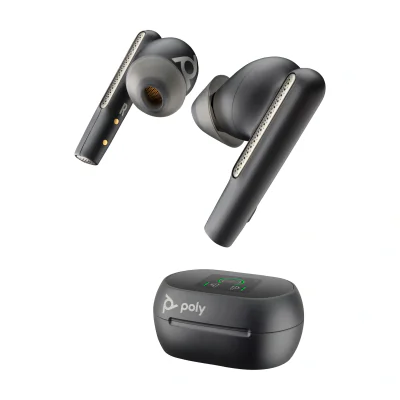 Voyager Free 60+M UC Carbon Black Earbuds +BT700 USB-C Adapter +Touchscreen Charge Case, Carbon Black