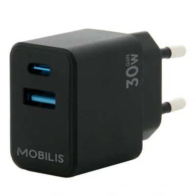 WALL CHARGER - 30W - 1 USB A +/1 USB C - GAN
