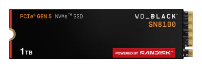 WD Black 1TB SN8100 PCIe 5.0x4 NVMe M.2 SSD POWERED BY SANDISK