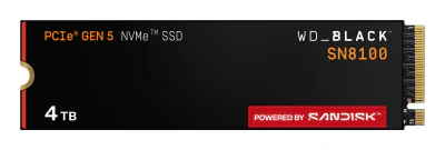 WD Black 4TB SN8100 PCIe 5.0x4 NVMe M.2 SSD POWERED BY SANDISK