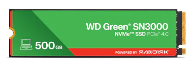 WD Green SN3000 NVMe SSD 500GB M.2 2280 POWERED BY SANDISK