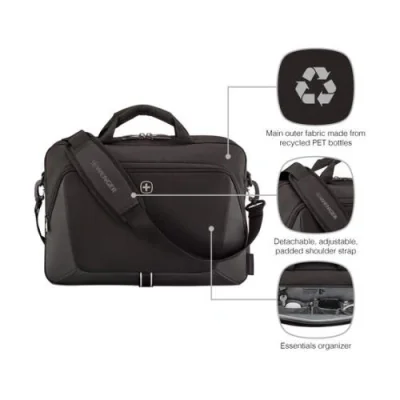 Wenger, XE Brief 16, 16" Laptop Briefcase with Tablet Pocket, Black "653300"