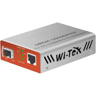 WI-MC111GP - Convertor media Gigabit PoE SFP, conector: UTP: RJ-45,100/1000Mbps; Fibră: SFP, 1000 Mbps, suport port RJ45 802.3af/la iesire PoE 30W, Dista