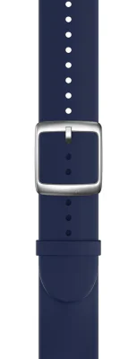 Withings Fluoroelastomer silicone Wristband 20mm w Silver buckle for Scanwatch 42mm, Scanwatch Horizon, Steel HR 40mm, Steel HR Sport - Night Blue