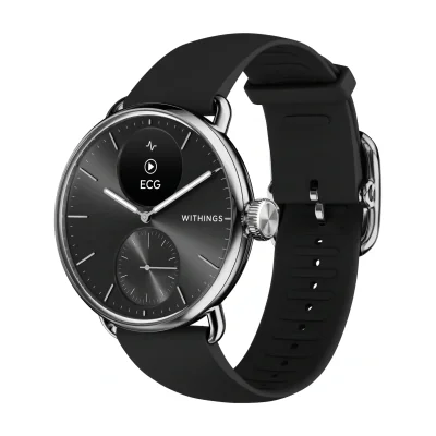 Withings Scanwatch 2 / 38mm (Activity, Sleep Tracker, ECG, Temperature, SPO2 / Stainless steel, fkm wristband, sapphire glass) - Black