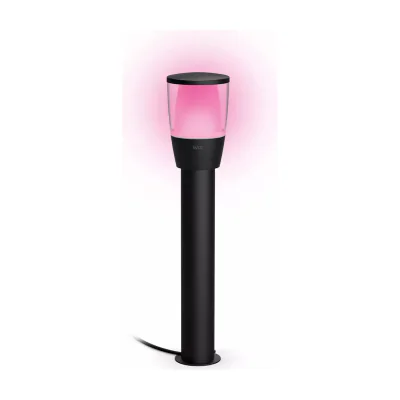 WiZ Bollard Extension, Smart pedestal/post lighting, Wi-Fi/Bluetooth, Black, Wi-Fi 4 (802.11n), 802.11b, 802.11g, LED, Metal, Plastic