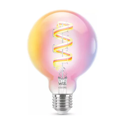 WiZ Filament Globe Clear 40 W G95 E27, Smart bulb, Wi-Fi/Bluetooth, Transparent, Wi-Fi 4 (802.11n), 802.11b, 802.11g, LED, E27