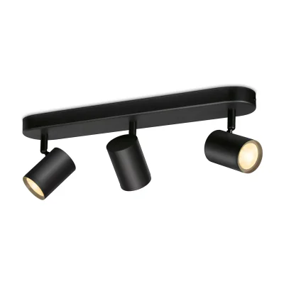 WiZ IMAGEO 3x adjustable spotlight, Smart ceiling light, Wi-Fi/Bluetooth, Black, Wi-Fi 4 (802.11n), 802.11b, 802.11g, LED, Metal