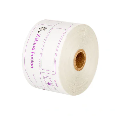 Wristband, PolyPro/PET, 3 x 11in (76x279mm); DT, Z-Band Fusion, Adhesive Closure, Adult w/ Label, 200/roll, 5 rolls/case, 5"OD