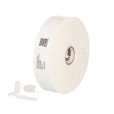Zebra Z-Band Quickclip Wristband, White, Synthetic, Thermal transfer, Zebra, 1 pc(s)