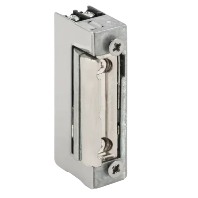 Yala electromagnetica incastrabila - NC Alimentare: 200mA, 12 Vcc Actionare: alimentare continuua Deschisa fara alimentare (fail safe) Alte caracteristici: dimensiuni reduse, limba ajustabila, zavor radial, simetrica, reversibila, montare pe usi cu t
